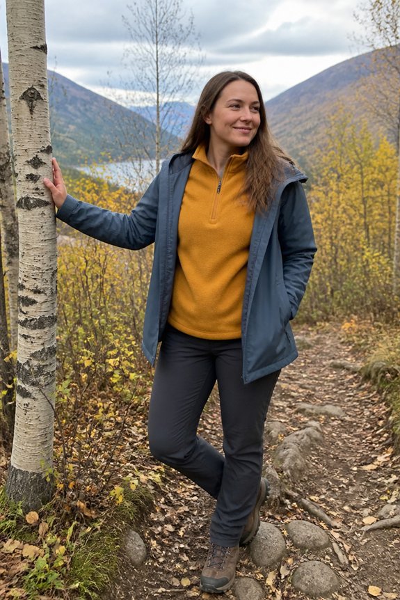 layered outdoor rain gear