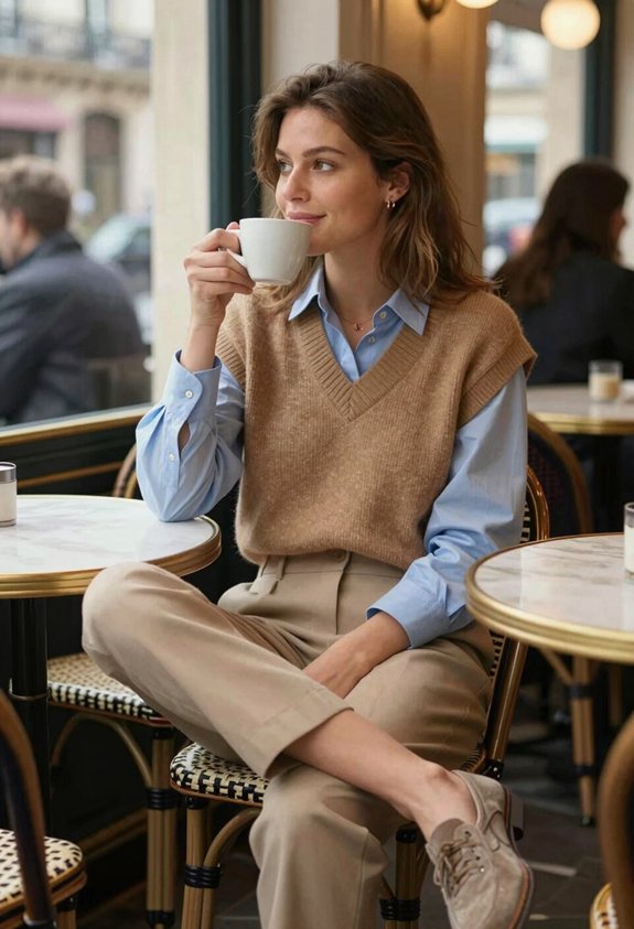 layered stylish warm outfit