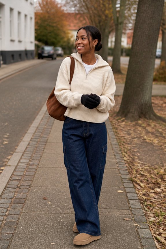 layered winter casual style