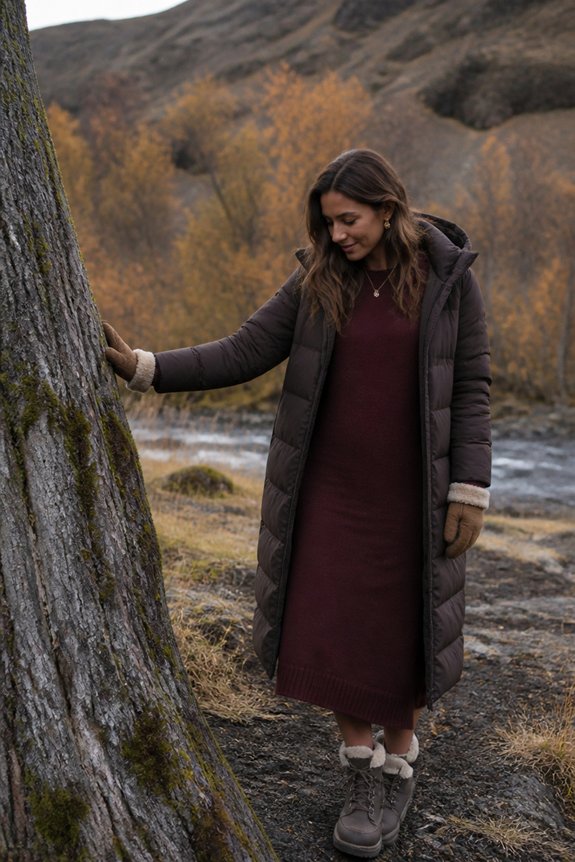 layered winter cozy outfit