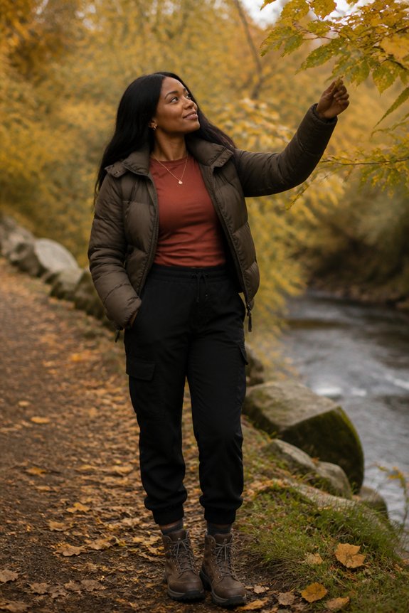 layered winter outdoor outfit
