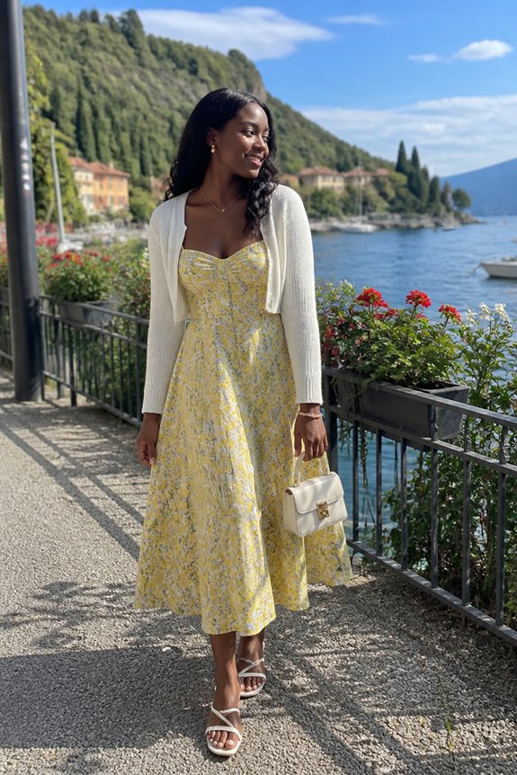 lemon dress with accessories