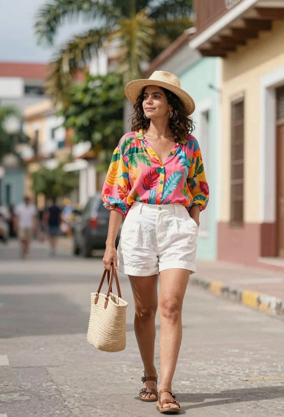 light breathable tropical tops