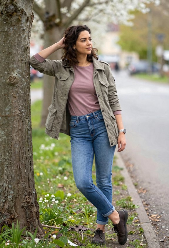 mauve long sleeve outfit