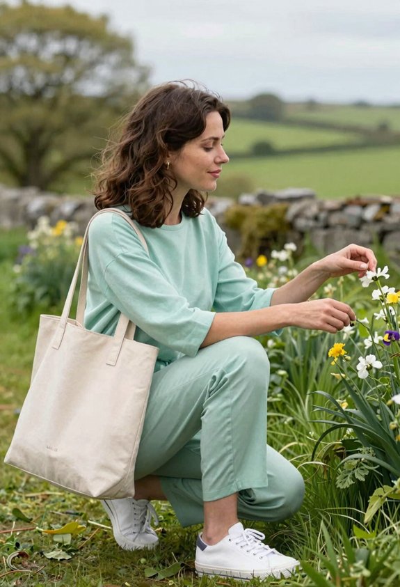 mint top navy trousers