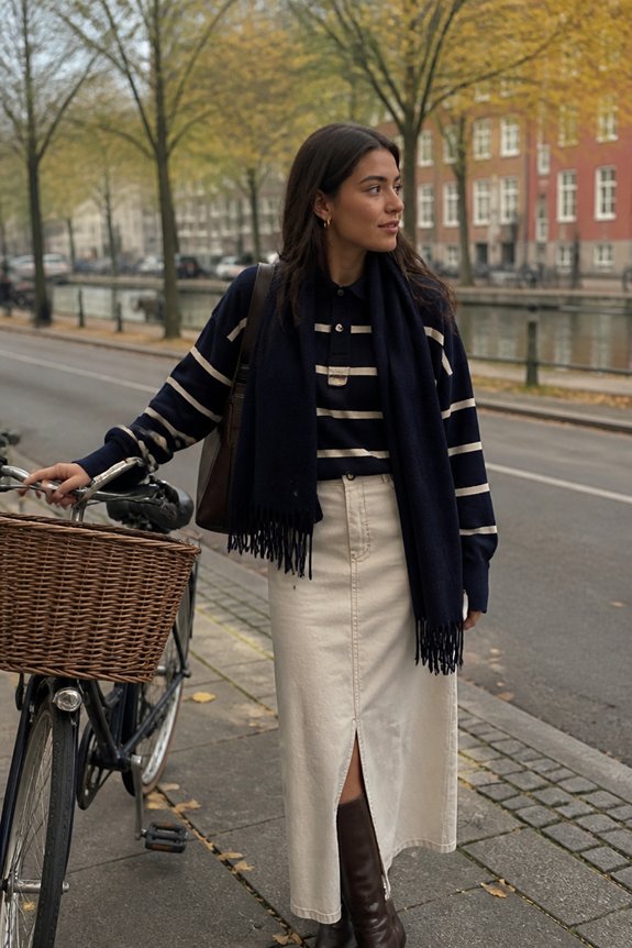 navy rugby denim skirt