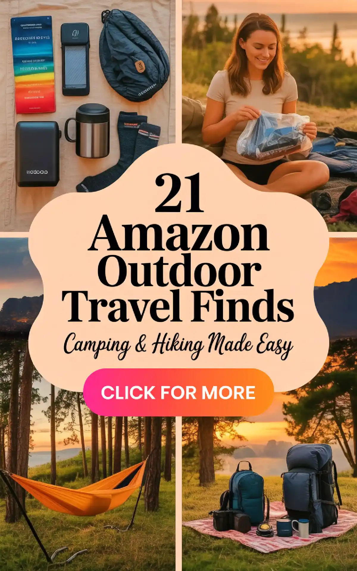 Explore 21 must-have outdoor travel finds from Amazon for camping and hiking adventures.