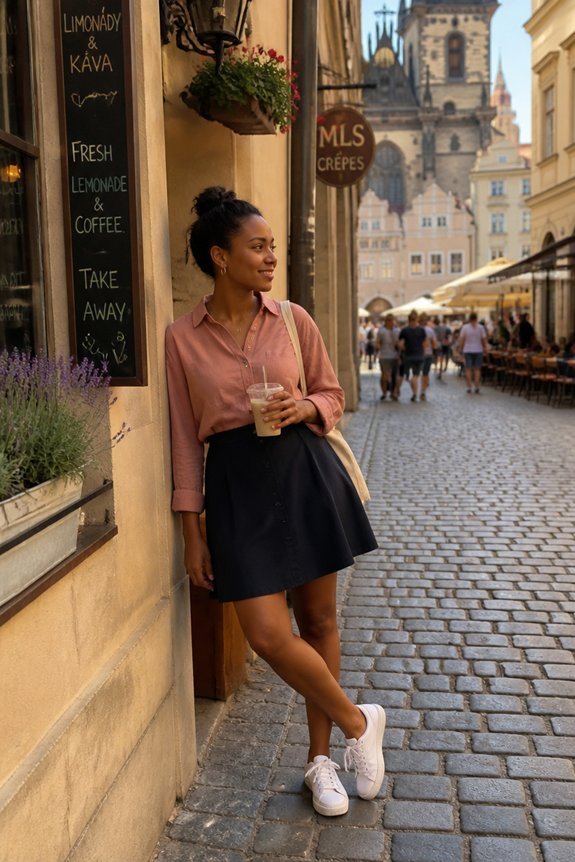 pink navy sneakers stylish