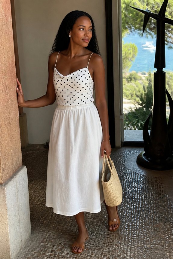 polka dot camisole ensemble