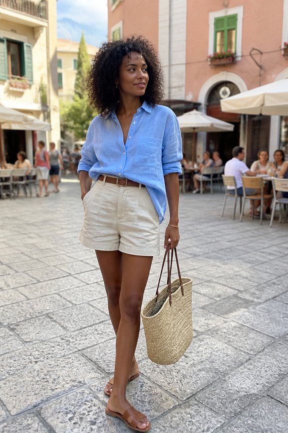 sky blue casual summer outfit