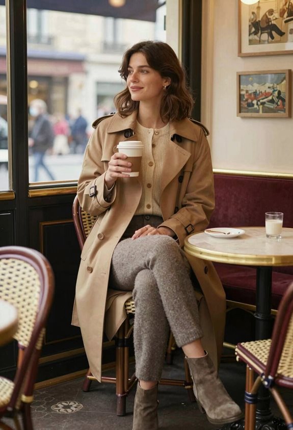 soft cardigan tailored pants