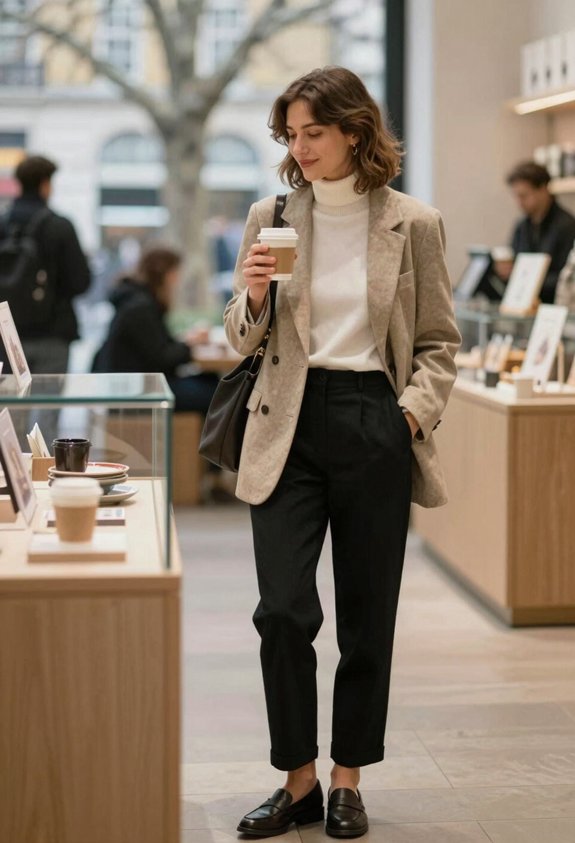 sophisticated layered outfit style