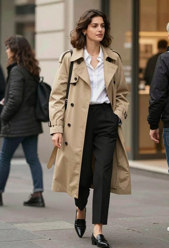 sophisticated trench coat ensemble