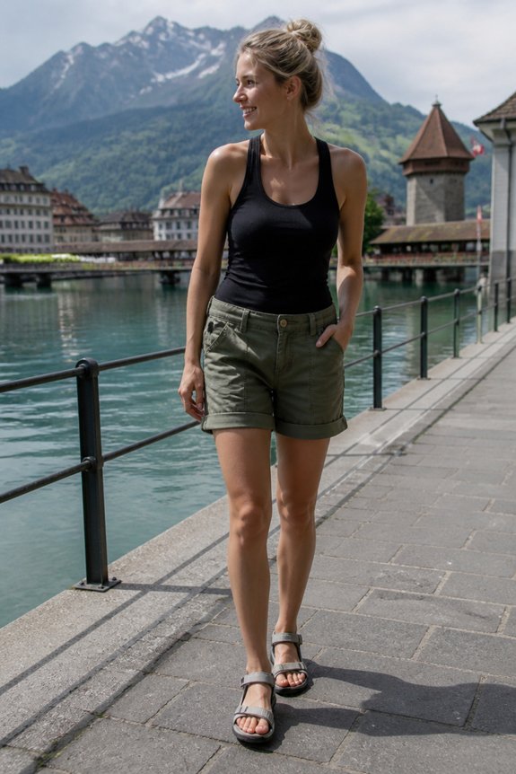 sporty black tank ensemble