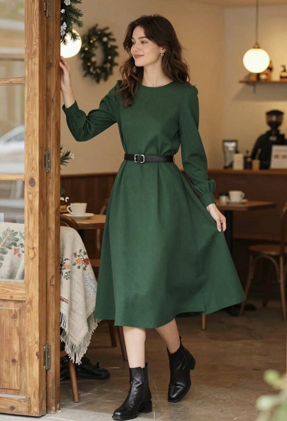 stylish forest green ensemble
