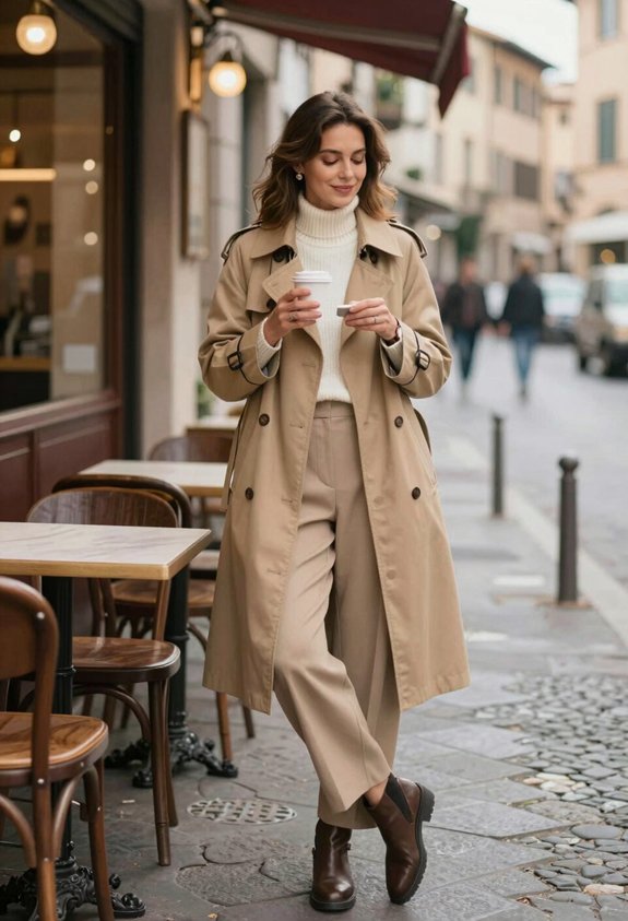 stylish layered neutral outfit