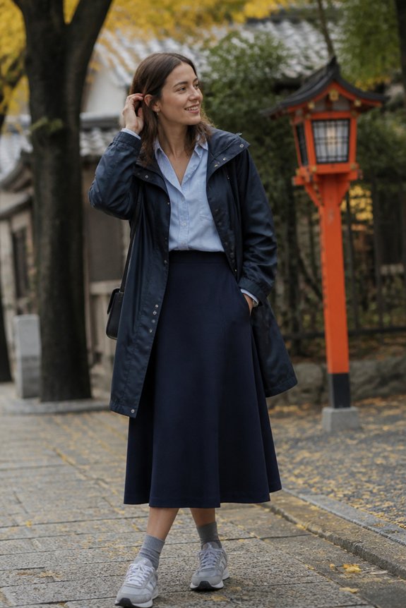 stylish rainy day outfit