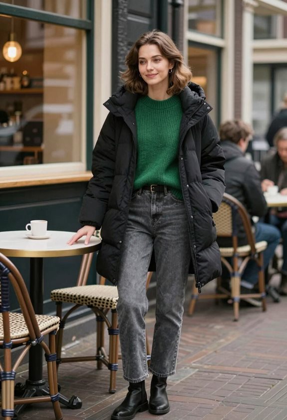 stylish winter layering outfit