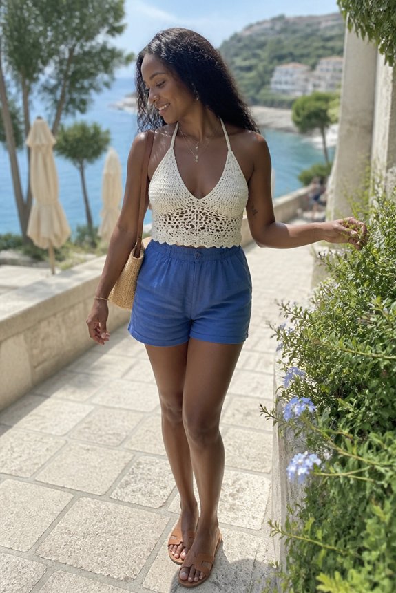 summer casual beachwear ensemble