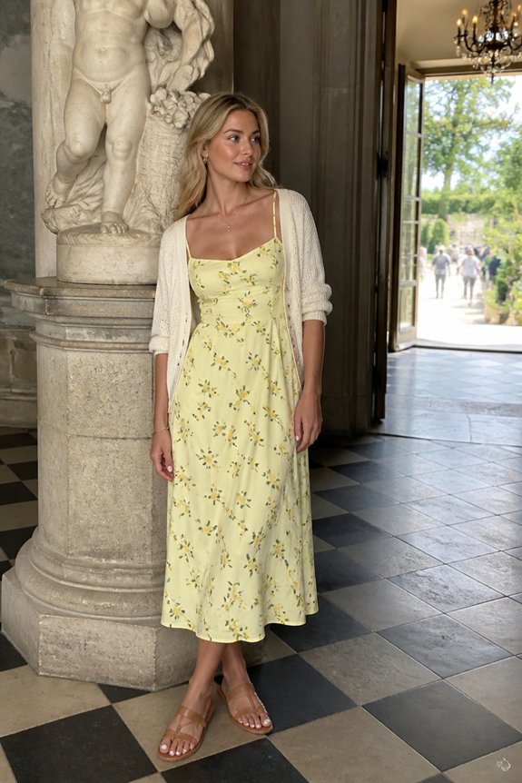 sunny dress with cardigan