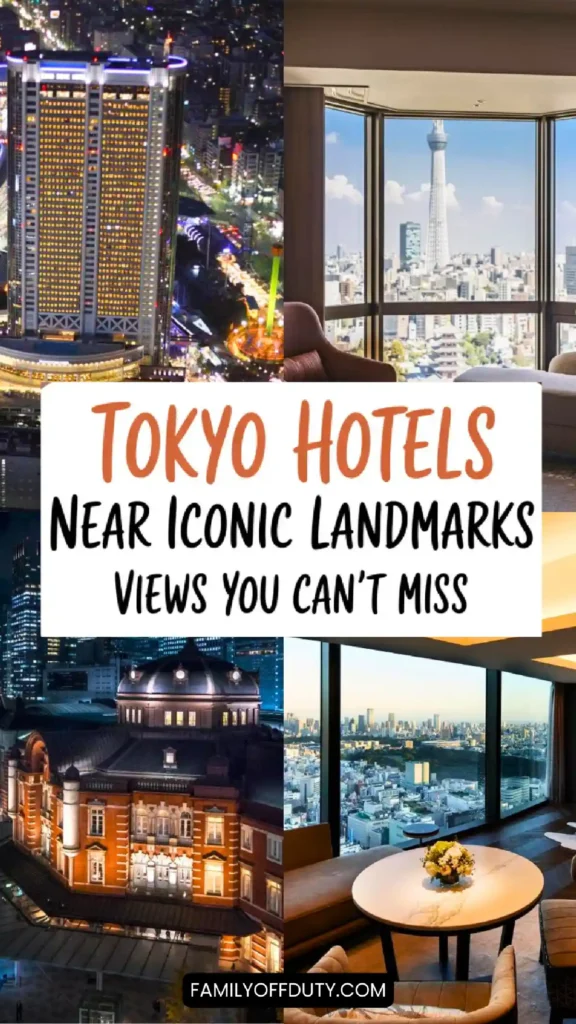 Collage of Tokyo hotels with stunning views of iconic landmarks and cityscapes, perfect for travelers seeking luxury.