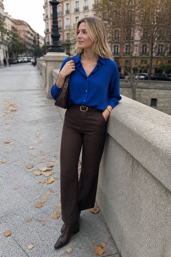 vibrant blue elegant pants