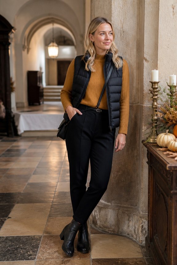 warm casual layered outfit