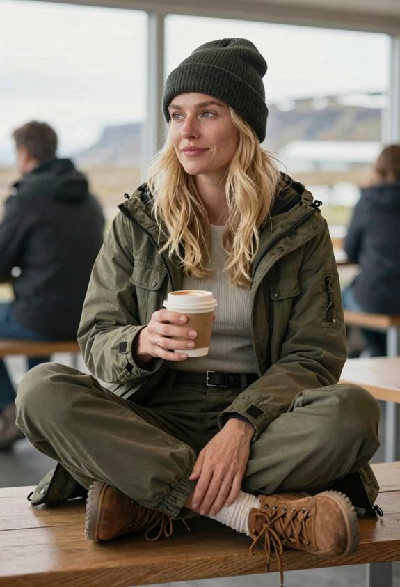warm layered winter outfit