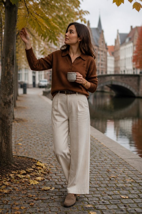 warm neutral autumn ensemble