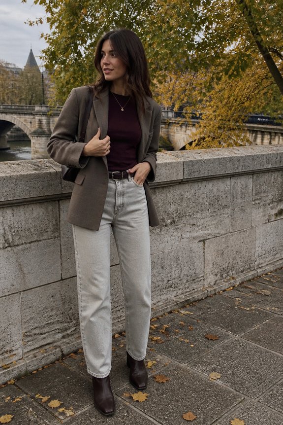 warm plum casual ensemble