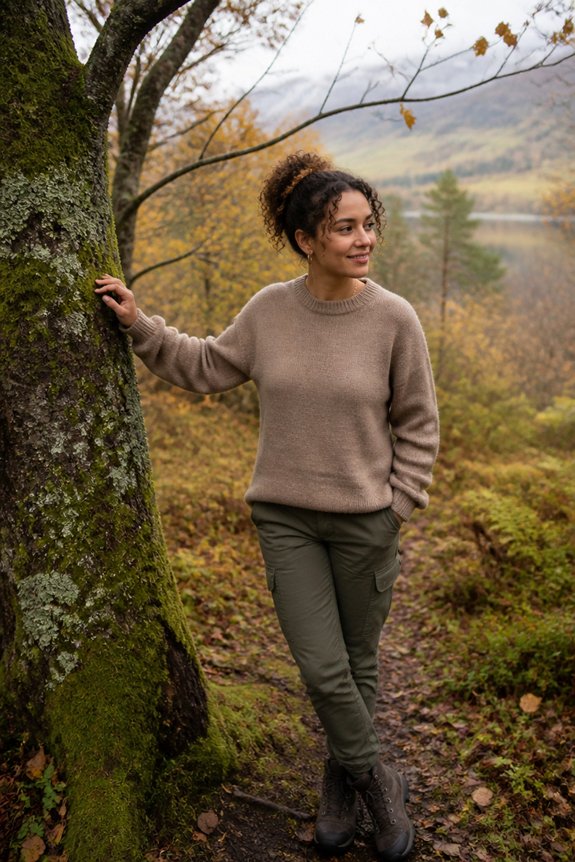 warm rugged hiking outfit