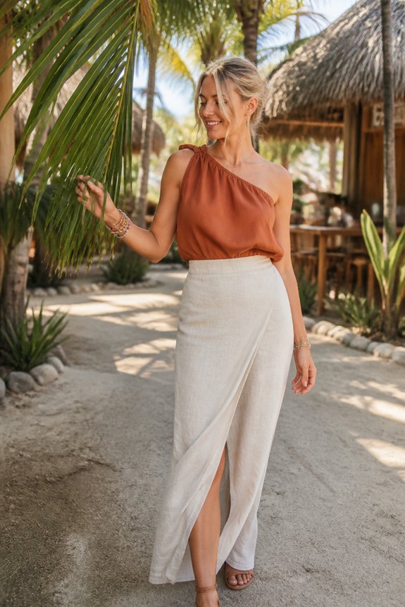 warm sunset inspired summer outfit