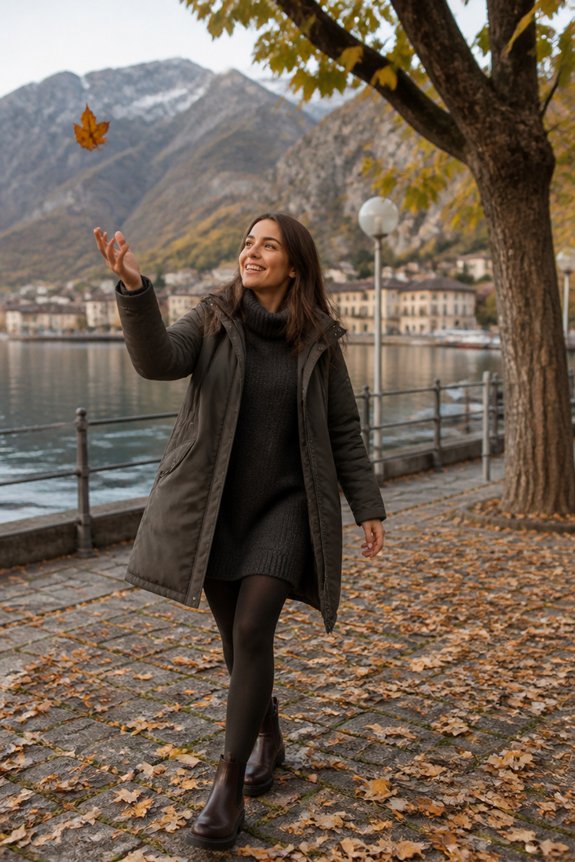 warm winter layered outfit