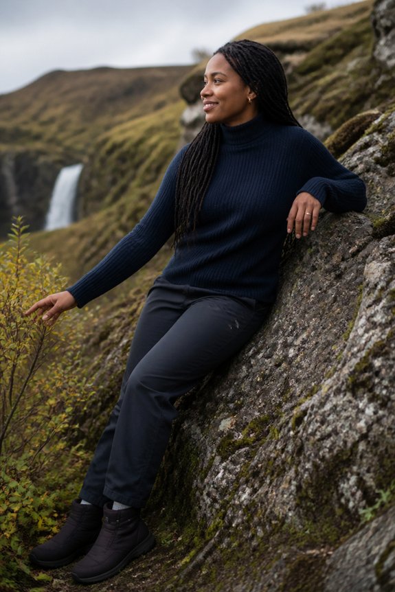 weatherproof layered winter outfit