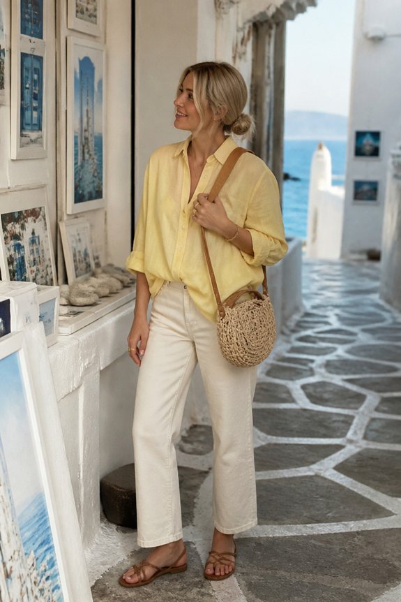 yellow cotton jeans accessories